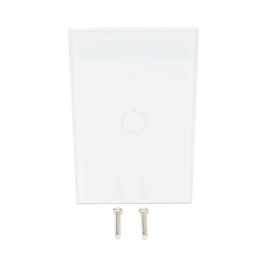 (ZWAVE) Interruptor On/Off panel táctil touch inalámbrico Zwave Plus 1 boton. No requiere cable neutro, Compatible con Hubitat HC8, Álula  M2M, otros
