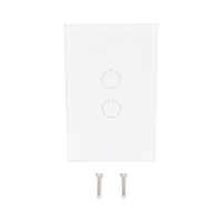 (ZWAVE) Interruptor On/Off panel táctil touch inalámbrico Zwave Plus 2 botones. Compatible con Hubitat HC8, Álula  M2M, otro