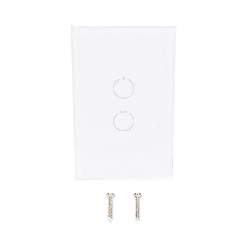 (ZWAVE) Interruptor On/Off panel táctil touch inalámbrico Zwave Plus 2 botones. Compatible con Hubitat HC8, Álula  M2M, otro