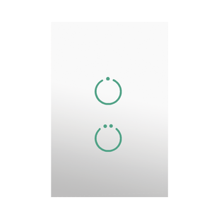 (ZWAVE) Interruptor On/Off panel táctil touch inalámbrico Zwave Plus 2 botones. Compatible con Hubitat HC8, Álula  M2M, otro