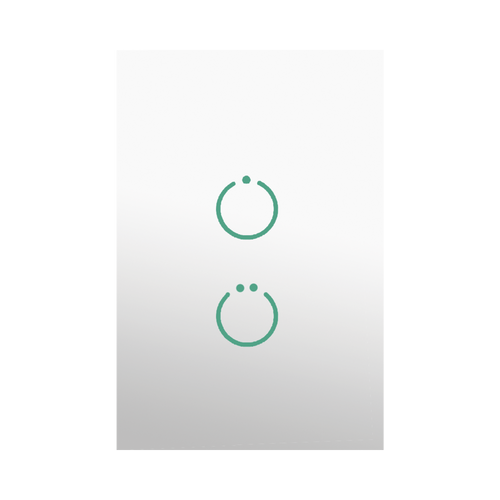 (ZWAVE) Interruptor On/Off panel táctil touch inalámbrico Zwave Plus 2 botones. Compatible con Hubitat HC8, Álula  M2M, otro