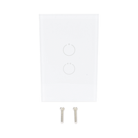 (ZWAVE) Interruptor On/Off panel táctil touch inalámbrico Zwave Plus 2 botones. No requiere cable neutro, Compatible con Hubitat HC8, Álula  M2M, otros