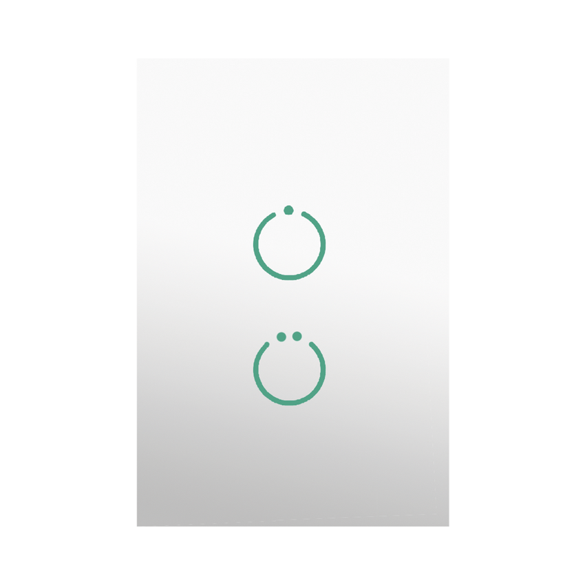 (ZWAVE) Interruptor On/Off panel táctil touch inalámbrico Zwave Plus 2 botones. No requiere cable neutro, Compatible con Hubitat HC8, Álula  M2M, otros