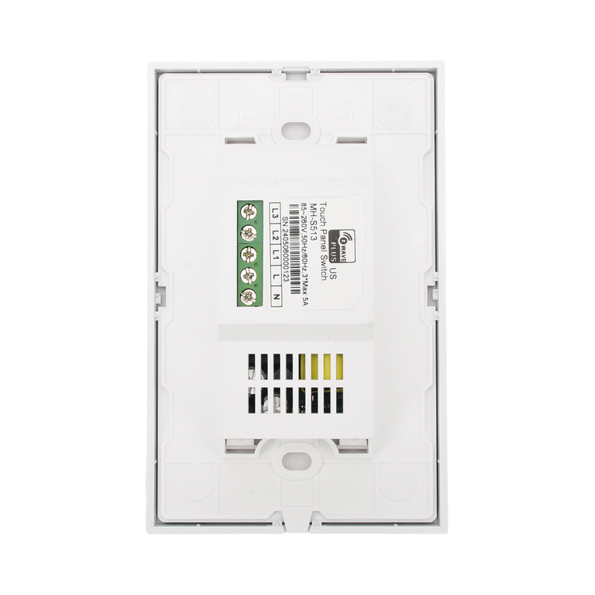 (ZWAVE) Interruptor On/Off panel táctil touch inalámbrico Zwave Plus 3 botones. Compatible con Hubitat HC8, Álula  M2M, otro