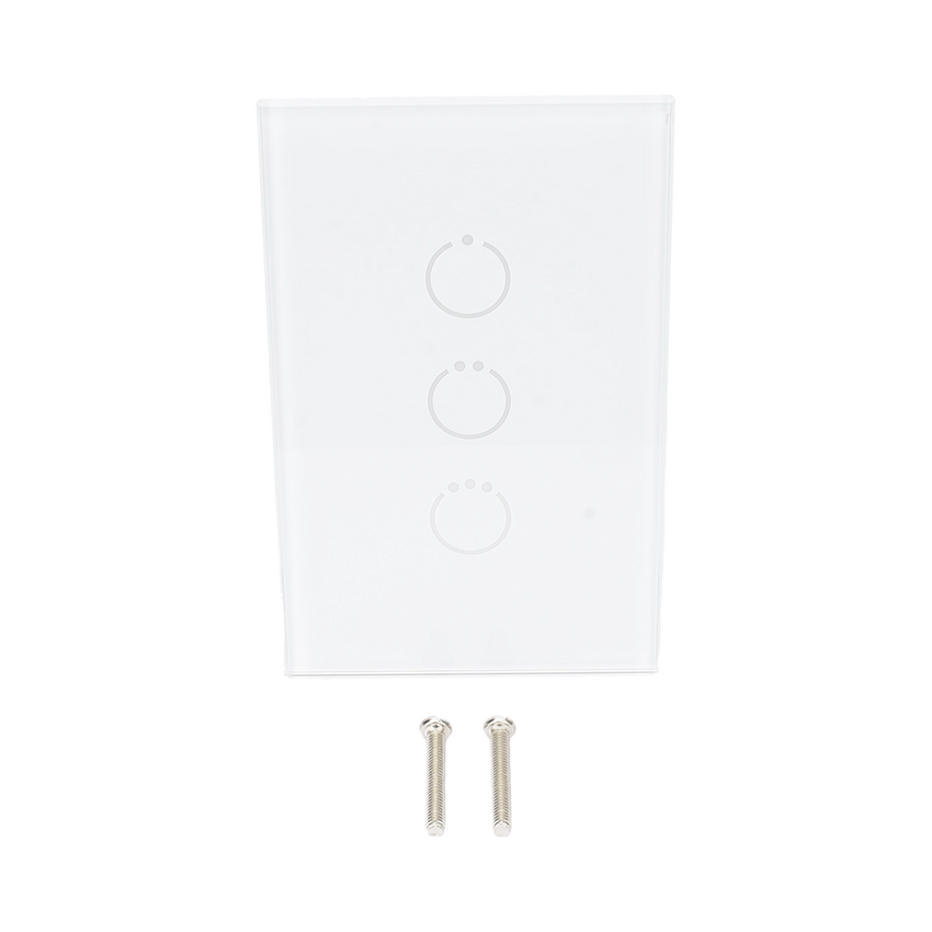 (ZWAVE) Interruptor On/Off panel táctil touch inalámbrico Zwave Plus 3 botones. Compatible con Hubitat HC8, Álula  M2M, otro