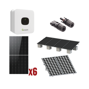 Kit Solar Interconexion  / 3kW  220Vca / Inversor GROWATT/ Montaje Incluido