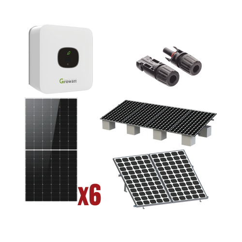 Kit Solar Interconexion  / 3kW  220Vca / Inversor GROWATT/ Montaje Incluido