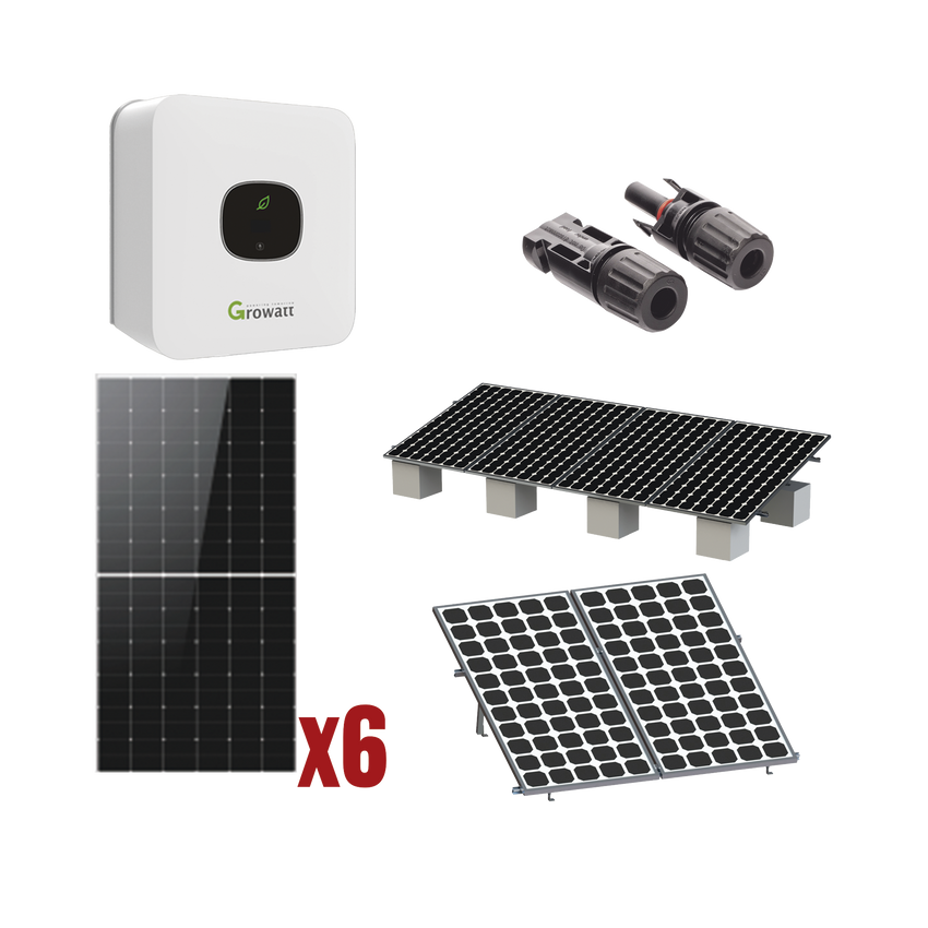 Kit Solar Interconexion  / 3kW  220Vca / Inversor GROWATT/ Montaje Incluido