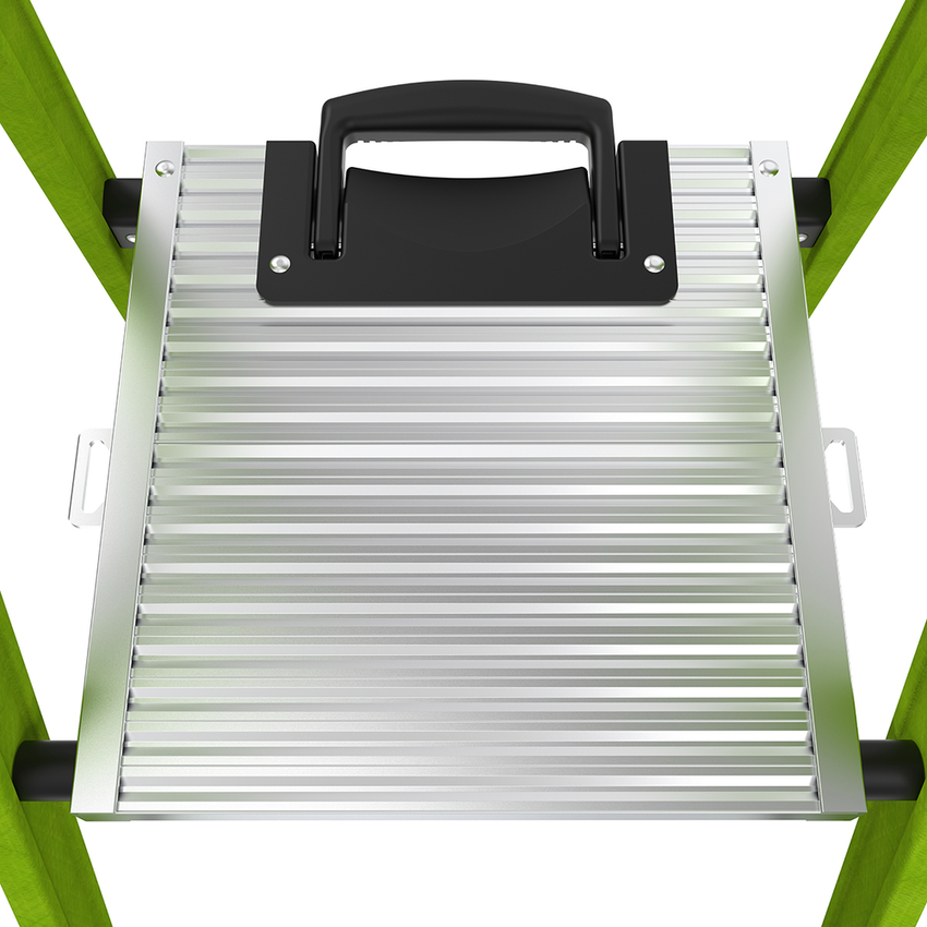 Escalera de Aluminio + Fibra de Vidrio de 1.8m con Soporte para Herramienta. !La Más Liviana del Mundo! (SKU:15406-001)