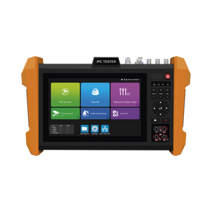 Probador de Vídeo con Pantalla LCD de 7" para IP ONVIF / 8MP TVI + 8MP CVI + 8MP AHD + SDI/EX�?�SDI + Multímetro + Cable TDR / Prueba de Red de Fibra Óptica + Medidor de Distancia Laser + Cámara Integrada