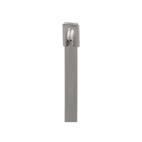 Cincho Pan-Steel™ de Acero Inoxidable 316, de 362mm largo x 7.9mm ancho, Color Metálico, Paquete de 50pz