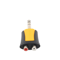 Conector Estéreo |  1/4in - 2 x RCA hembra | Adaptador de Carcasa de Plastico |