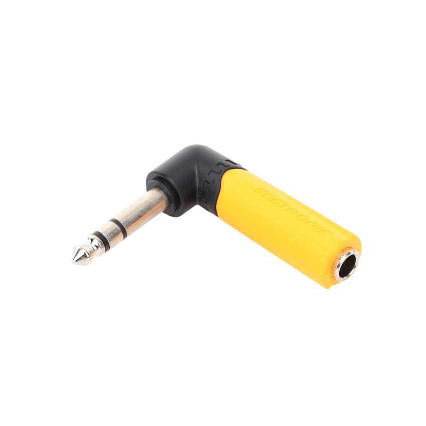 Conector Estéreo | 1/4in - 1/4in | Conector de angulo recto | Adaptador de Carcasa de Plastico
