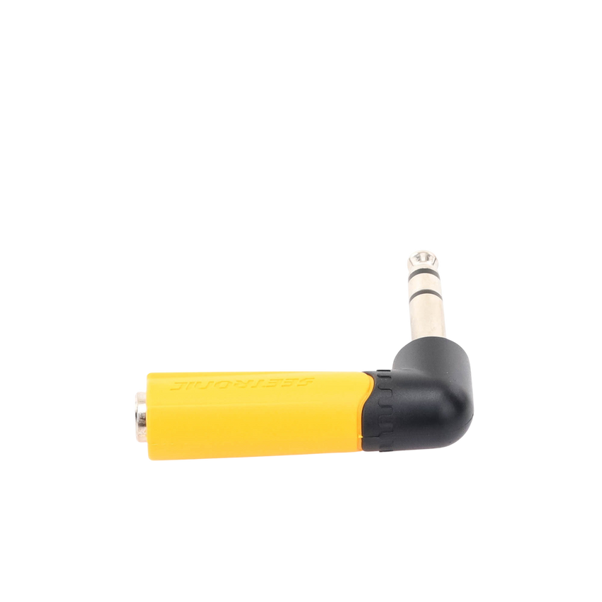 Conector Estéreo | 1/4in - 1/4in | Conector de angulo recto | Adaptador de Carcasa de Plastico