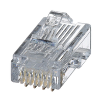 Plug RJ45 Cat5e, Para Cable UTP de Calibres 24-26 AWG, Chapado en Oro de 50 micras, Paquete de 100 piezas