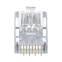 Plug RJ45 Cat5e, Para Cable UTP de Calibres 24-26 AWG, Chapado en Oro de 50 Micras, Paquete de 50 Piezas