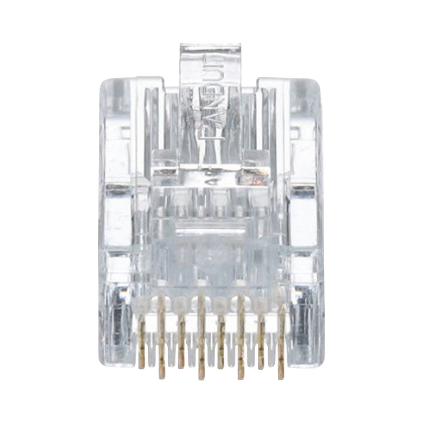 Plug RJ45 Cat5e, Para Cable UTP de Calibres 24-26 AWG, Chapado en Oro de 50 Micras, Paquete de 50 Piezas