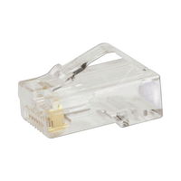 Plug RJ45 Cat5e, Para Cable UTP de Calibres 24-26 AWG, Chapado en Oro de 50 Micras, Paquete de 50 Piezas