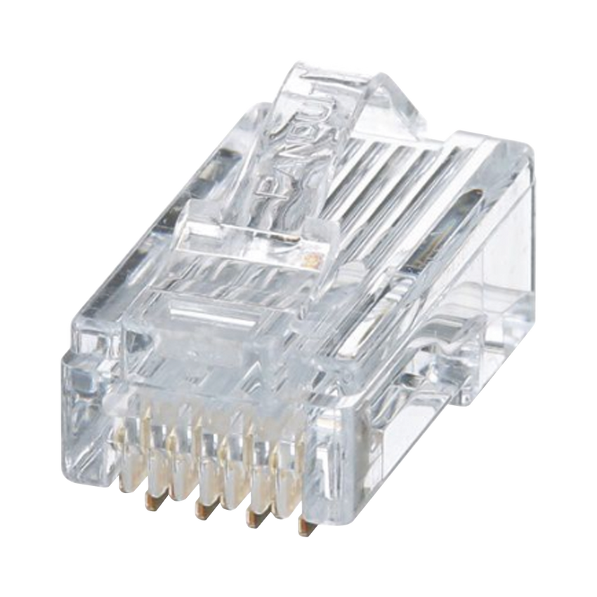 Plug RJ45 Cat5e, Para Cable UTP de Calibres 24-26 AWG, Chapado en Oro de 50 Micras, Paquete de 50 Piezas