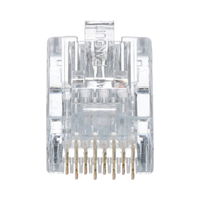 Plug RJ45 Cat5e, Para Cable UTP de Calibres 24-26 AWG, Chapado en Oro de 50 micras, Paquete de 50 piezas
