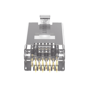 Plug RJ45 Cat5e Blindado, Para Cable UTP de Calibres 24-26 AWG, Chapado en Oro de 50 Micras, Paquete de 100 Piezas