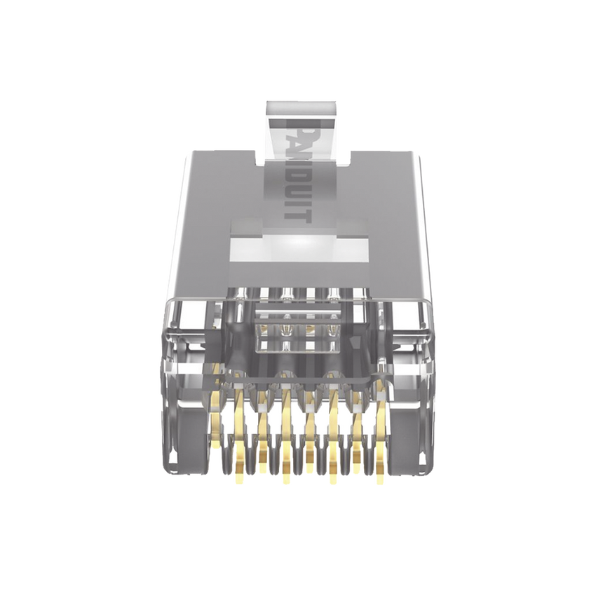Plug RJ45 Cat5e Blindado, Para Cable UTP de Calibres 24-26 AWG, Chapado en Oro de 50 Micras, Paquete de 100 Piezas