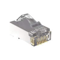 Plug RJ45 Cat5e Blindado, Para Cable UTP de Calibres 24-26 AWG, Chapado en Oro de 50 Micras, Paquete de 100 Piezas