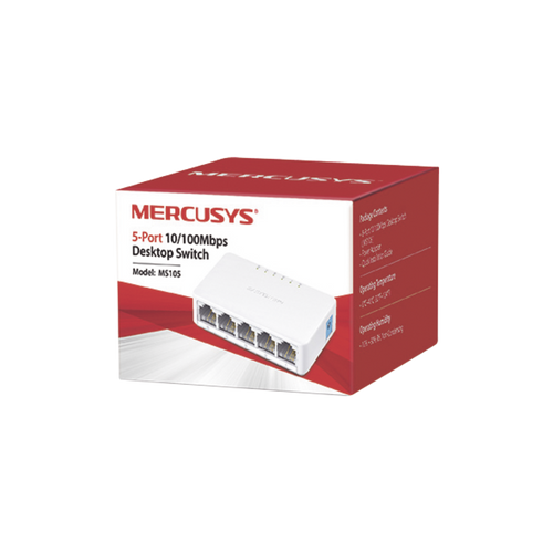 Switch NO Administrable / Para escritorio /  5 puertos 10/100 Mbps / Diseño Compacto / Plug and Play