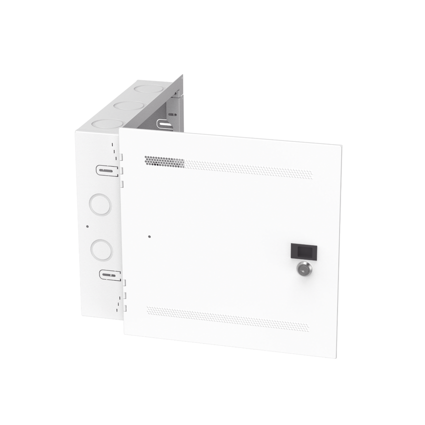 Gabinete Multipropósito de Montaje en Pared, de 14 in de Altura, Con Puerta Reversible, Fabricado en Acero, Color Blanco