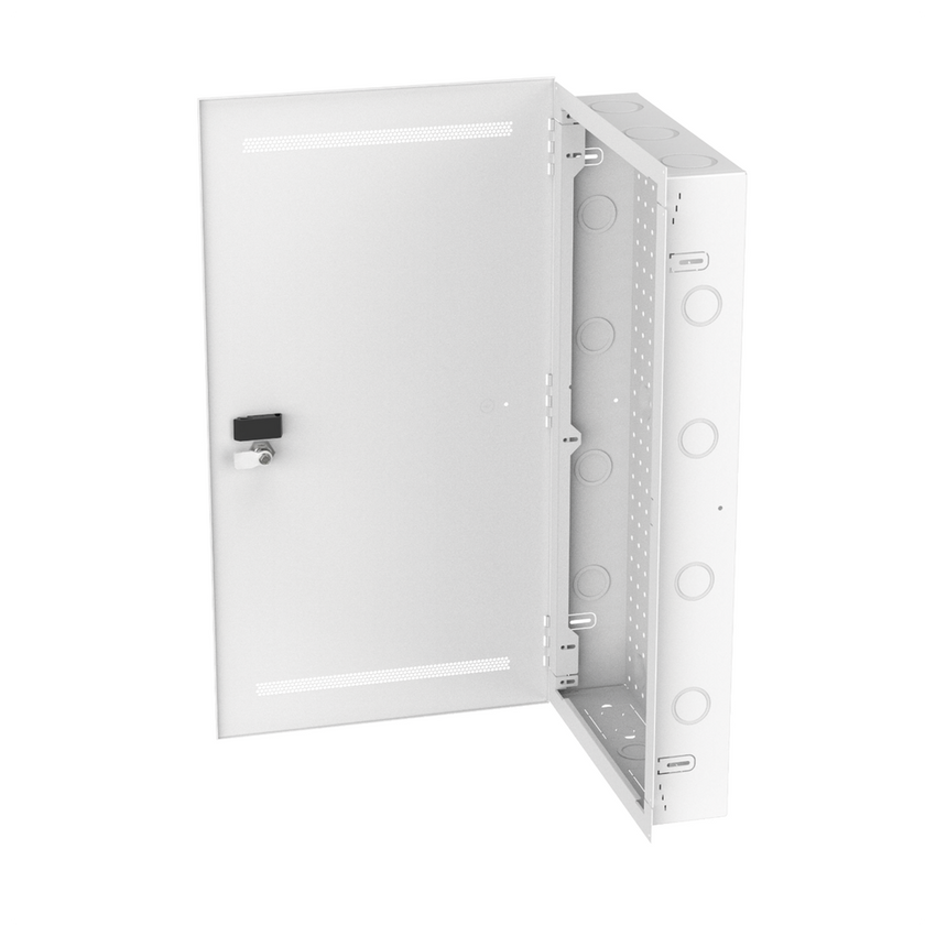 Gabinete Multipropósito de Montaje en Pared, de 28 in de Altura, Con Puerta Reversible, Fabricado en Acero, Color Blanco