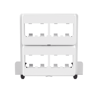 Patch Panel de 8 Puertos Mini-Com, Para Uso con Gabinetes Multipropósito, de Instalación a Presión, Color Blanco