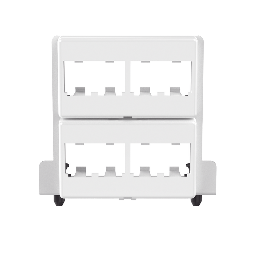Patch Panel de 8 Puertos Mini-Com, Para Uso con Gabinetes Multipropósito, de Instalación a Presión, Color Blanco