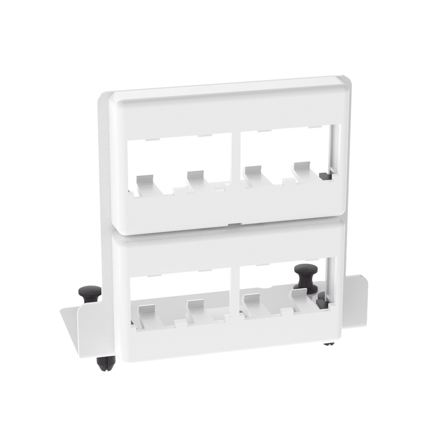 Patch Panel de 8 Puertos Mini-Com, Para Uso con Gabinetes Multipropósito, de Instalación a Presión, Color Blanco