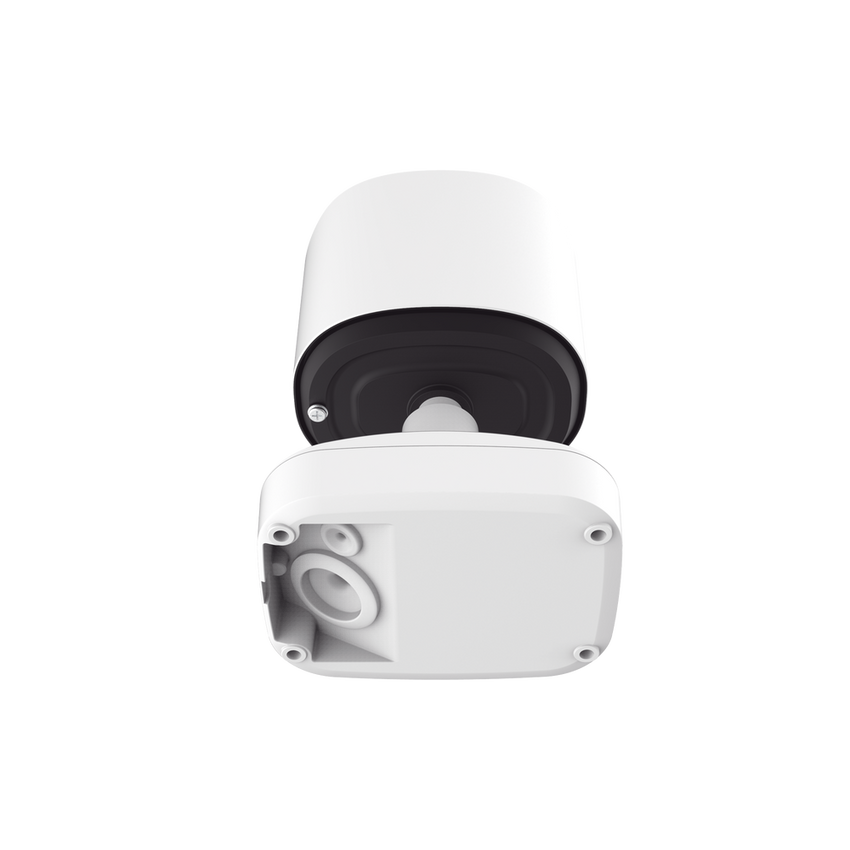 Cámara Bullet de Red Mini Panorámica 180° AI / 4K / Super WDR 120dB / Micrófono Integrado / IP67-IK10 / Soporte PoE / Almacenamiento 1TB / Analítica IA VCA 8 Modos