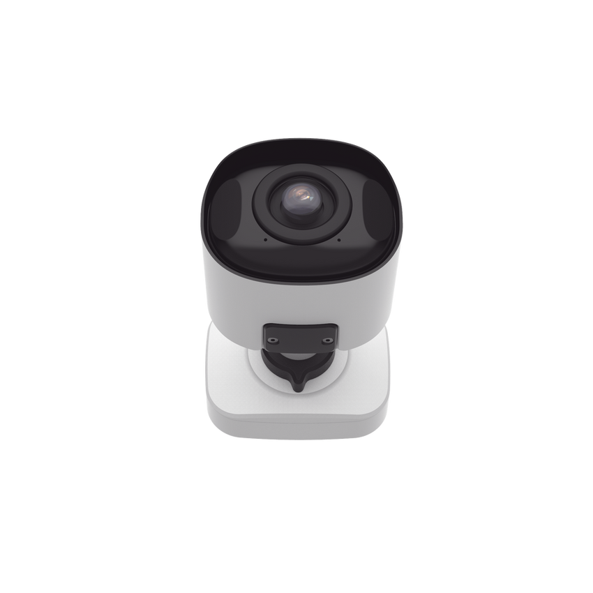 Cámara Bullet de Red Mini Panorámica 180° AI / 4K / Super WDR 120dB / Micrófono Integrado / IP67-IK10 / Soporte PoE / Almacenamiento 1TB / Analítica IA VCA 8 Modos