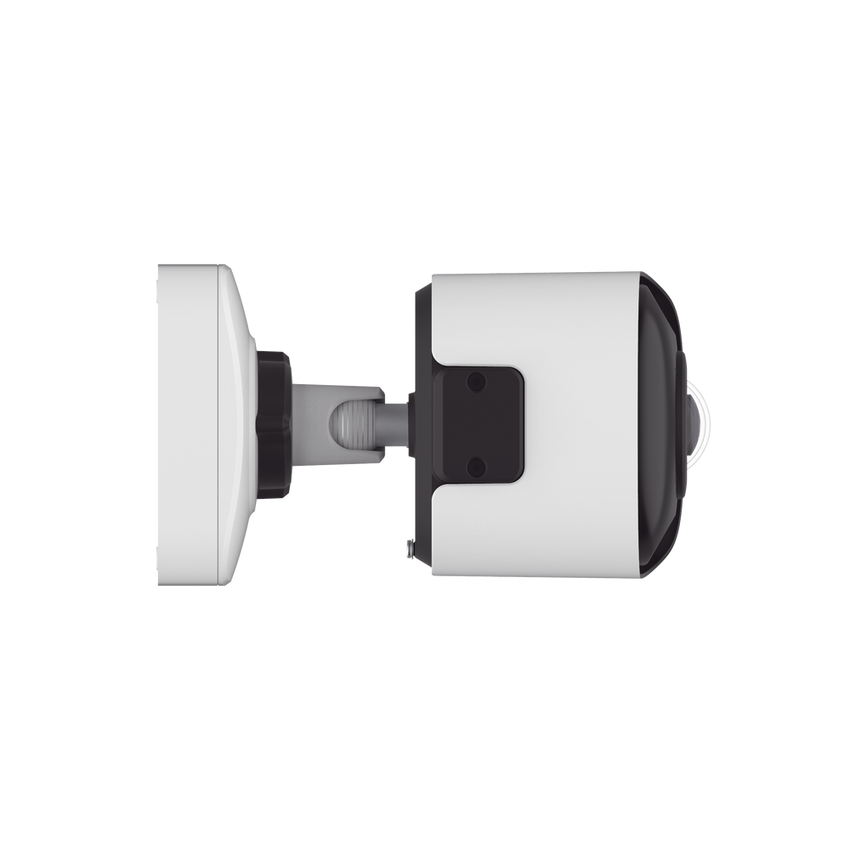Cámara Bullet de Red Mini Panorámica 180° AI / 4K / Super WDR 120dB / Micrófono Integrado / IP67-IK10 / Soporte PoE / Almacenamiento 1TB / Analítica IA VCA 8 Modos