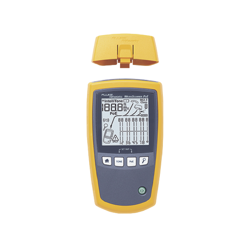 Verificador de Red MicroScanner PoE, para Comprobación de Redes de Voz, Datos, Video y PoE 802.3af, at, bt y UPOE, con Pantalla LCD Retroiluminada