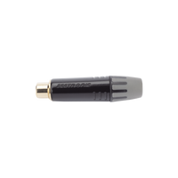 Conector Hembra RCA | Carcasa Enchapada en Negro | Contacto Enchapado en Oro | Cable OD 3.5-6.5mm
