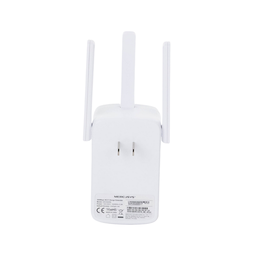 Repetidor / Extensor de Cobertura WiFi N / MU-MISO / 300 Mbps 2.4 GHz / 3 antenas externas / Botón WPS