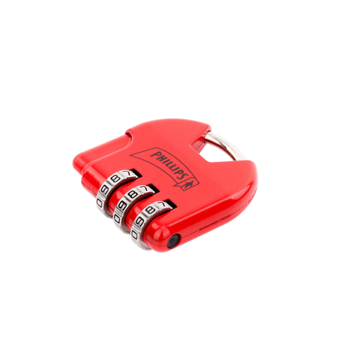 Candado de Combinación Ajustable / No Requiere Llave / Color Rojo.