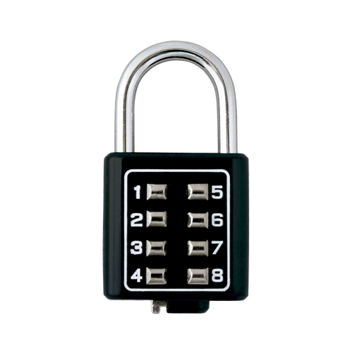 Candado Digital de Combinación M35 / No Requiere Llave / Combinación única integrada por 4 dígitos / Color Negro.
