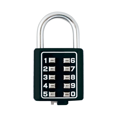 Candado Digital de Combinación M40 / No Requiere Llave / Combinación única integrada por 4 dígitos / Color Negro.