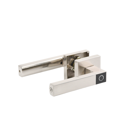 Manija Castelli Biométrica/ Niquel Satinado / 30 usuarios / Para Puerta Izq o Derecha de 60-70mm