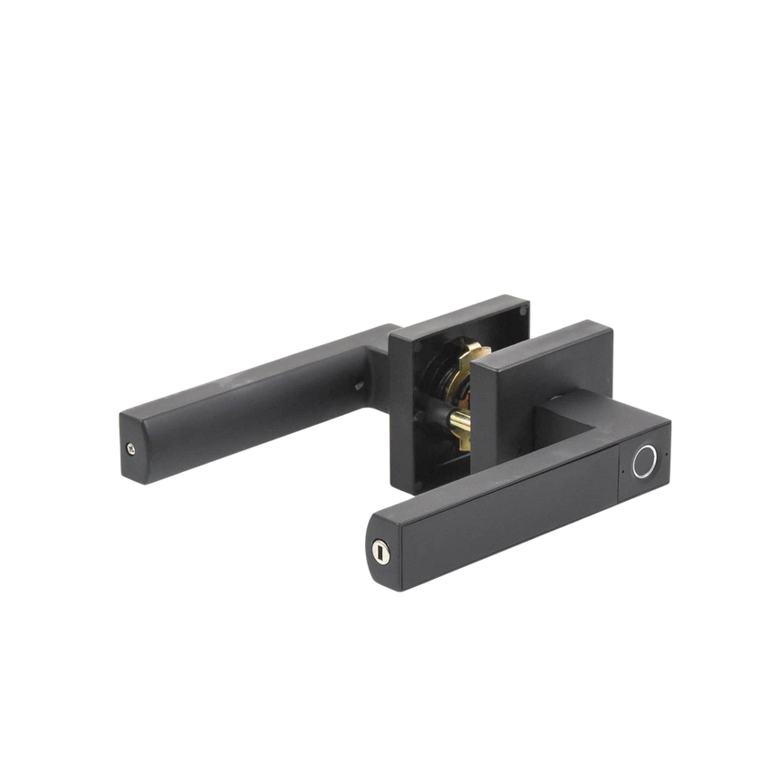 Manija Castelli Biométrica/ Acabado Negro / 30 usuarios/Para Puerta Izq o Derecha de 60-70mm