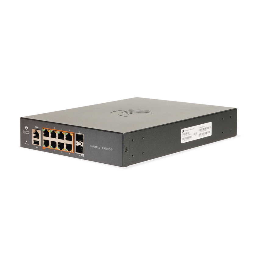 Switch PoE cnMatrix Ex1010-P / 8 Puertos Gigabit PoE 802.3af/at + 1 SFP / Capa 2 / Gestión en la Nube Gratuito