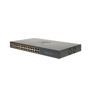 Switch cnMatrix EX1028  de 24 puertos PoE 802.3af/at, 200 W, Gigabit Ethernet y 4 SFP, Capa 2,  gestión en la nube