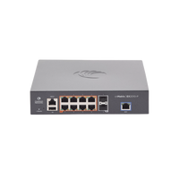 Switch cnMatrix EX2010-P capa 3 de 10 puertos(8 PoE Gigabit 802.3af/at, 2 SFP, 1 consola, 1 MNGMT, 1 USB)  administración desde la Nube (MX-EX2010PXA-U)