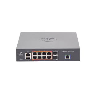 Switch cnMatrix EX2010-P capa 3 de 10 puertos(8 PoE Gigabit 802.3af/at, 2 SFP, 1 consola, 1 MNGMT, 1 USB)  administración desde la Nube (MX-EX2010PXA-U)