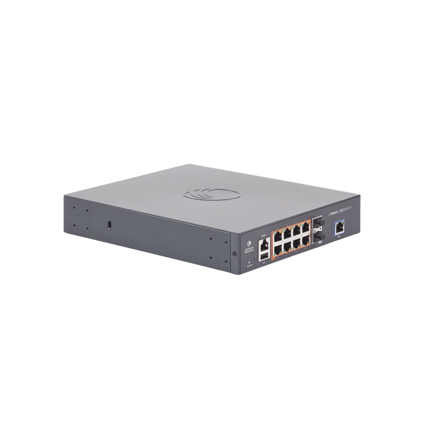 Switch cnMatrix EX2010-P capa 3 de 10 puertos(8 PoE Gigabit 802.3af/at, 2 SFP, 1 consola, 1 MNGMT, 1 USB)  administración desde la Nube (MX-EX2010PXA-U)