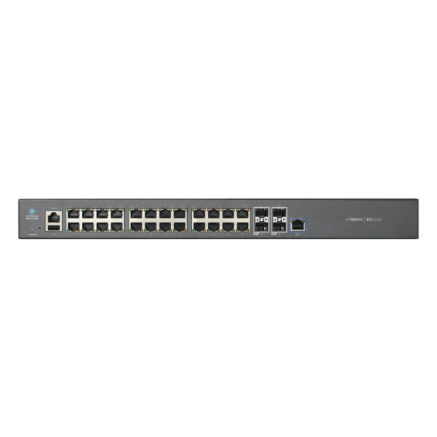 Switch cnMatrix EX2028 capa 3 de 28 puertos (24 Ethernet Gigabit, 4 SFP+) administración desde la Nube (MX-EX2028XXA-U)